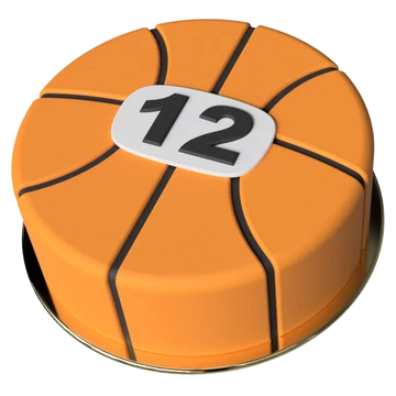 Kosárlabda torta készítő csomag narancssárga alapon, fekete vonalakkal és számmal