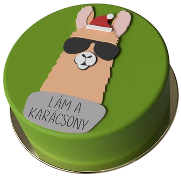 Láma Karácsony torta készítő csomag – napszemüveges lámás torta