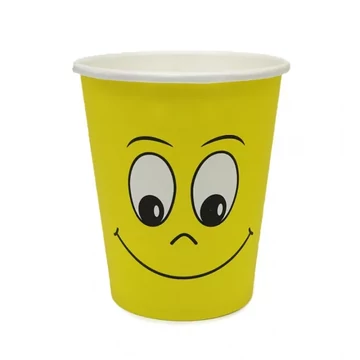 sárga smliey papírpohár