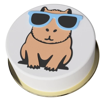 Capy Cool kék szemüveges capybarás torta