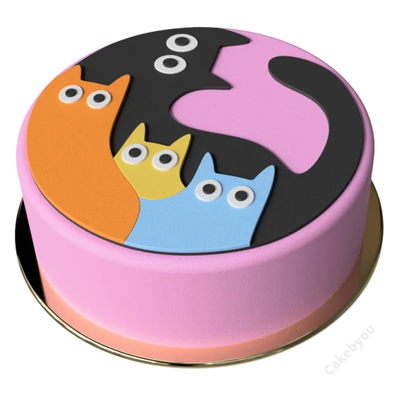 Cica család rózsaszín torta készitő készlet