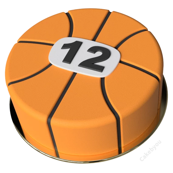 Kosárlabda torta készítő csomag narancssárga alapon, fekete vonalakkal és számmal