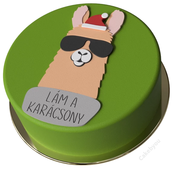 Láma Karácsony torta készítő csomag – napszemüveges lámás torta