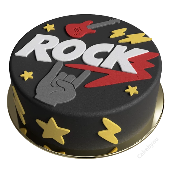 Rock torta készítő készlet Rock felirattal, gitár és villám motívumokkal